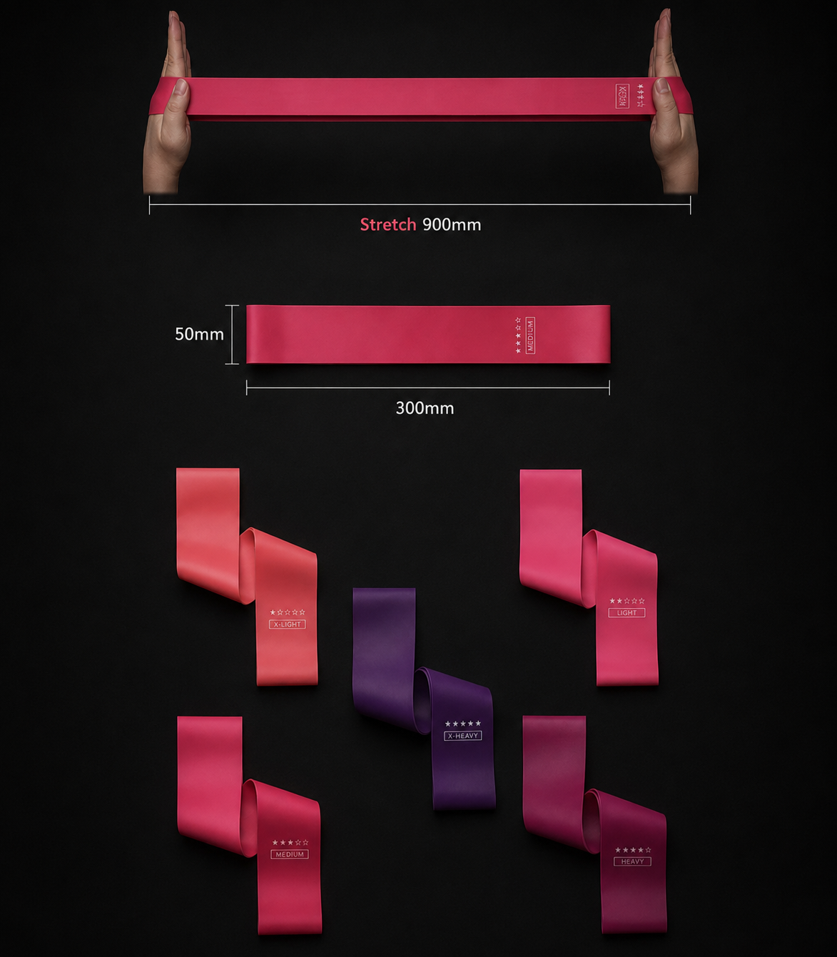 5pcs resistance elastic band set