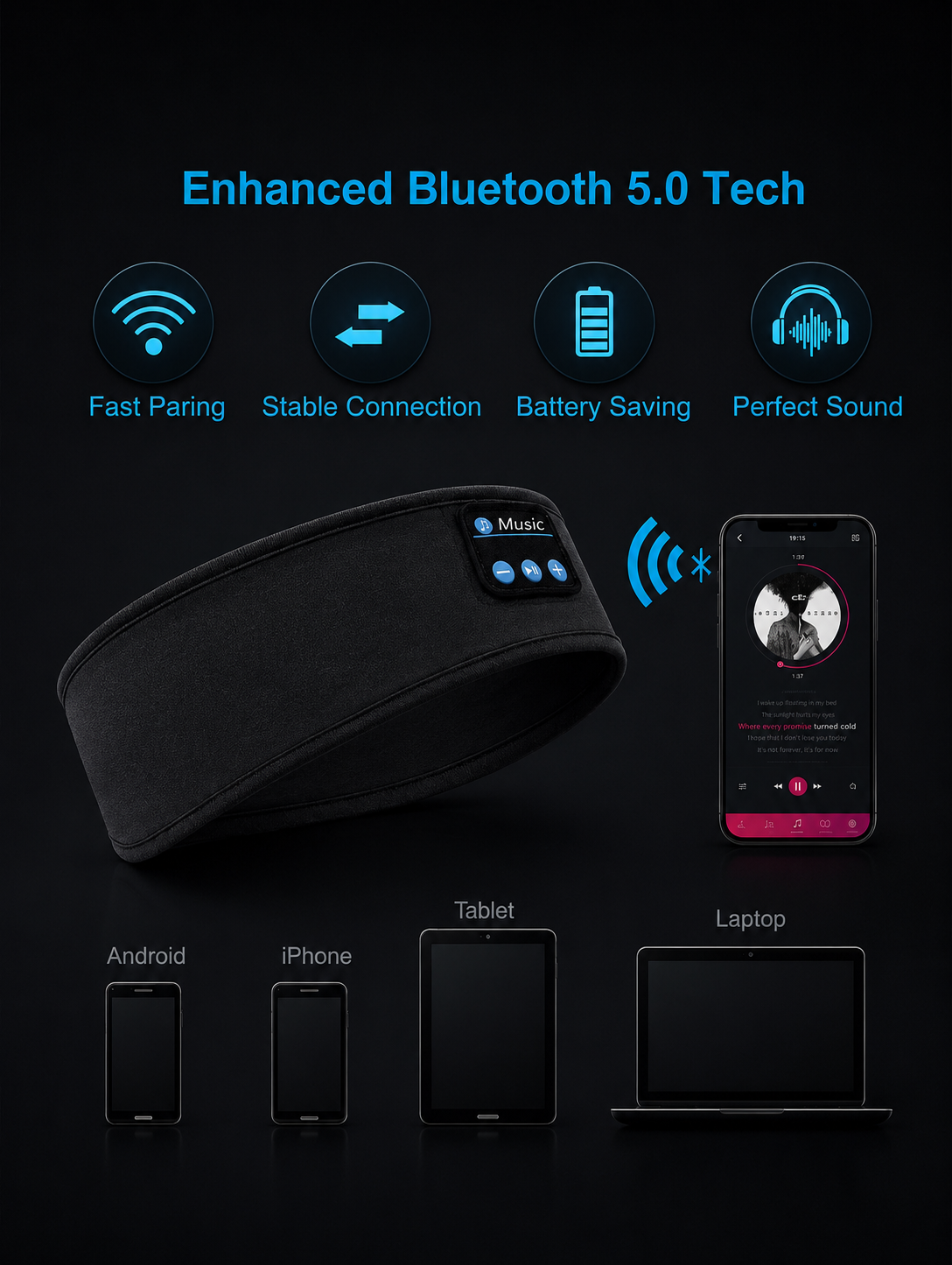 Bluetooth wireless headband